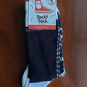NWT Unopened SOCKY SOCK Compass Geometry Math Socks Sneaker Lacing Black White
